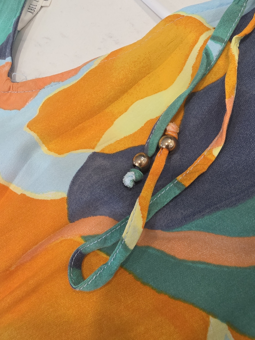 Orange Floral Maxi Dress with Green Accents - Women - Picture 11 of 11